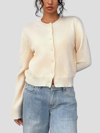 Beige Button Up Cardigan