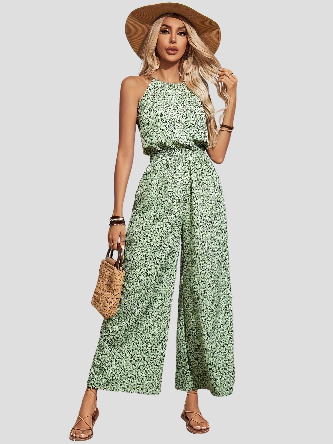 Floral Halter Baggy Jumpsuit