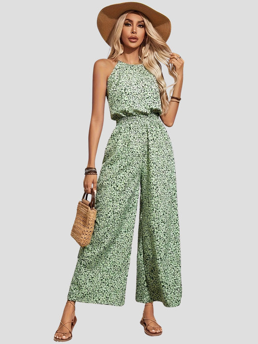 Floral Halter Baggy Jumpsuit