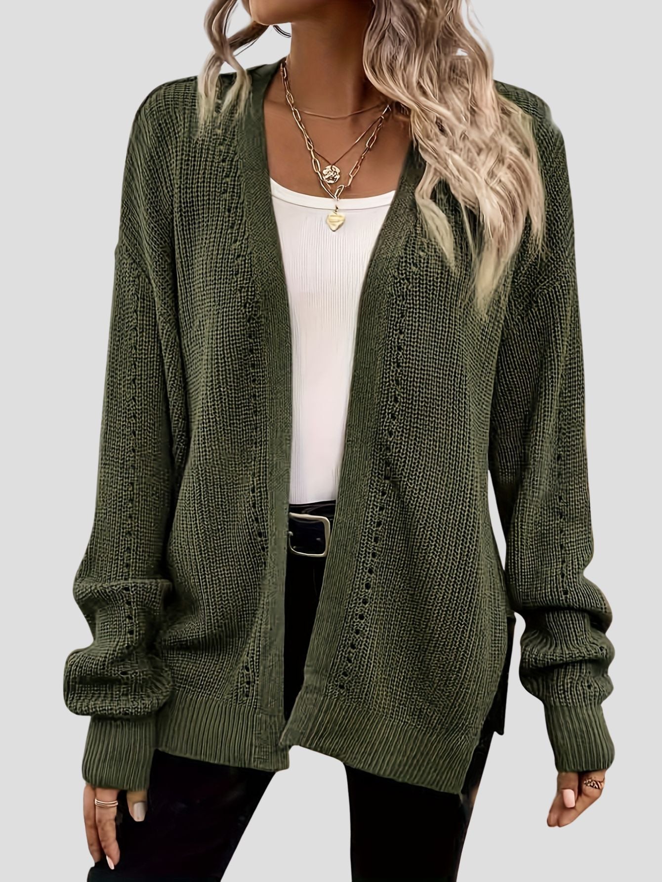 Green Long Sleeve Cardigan