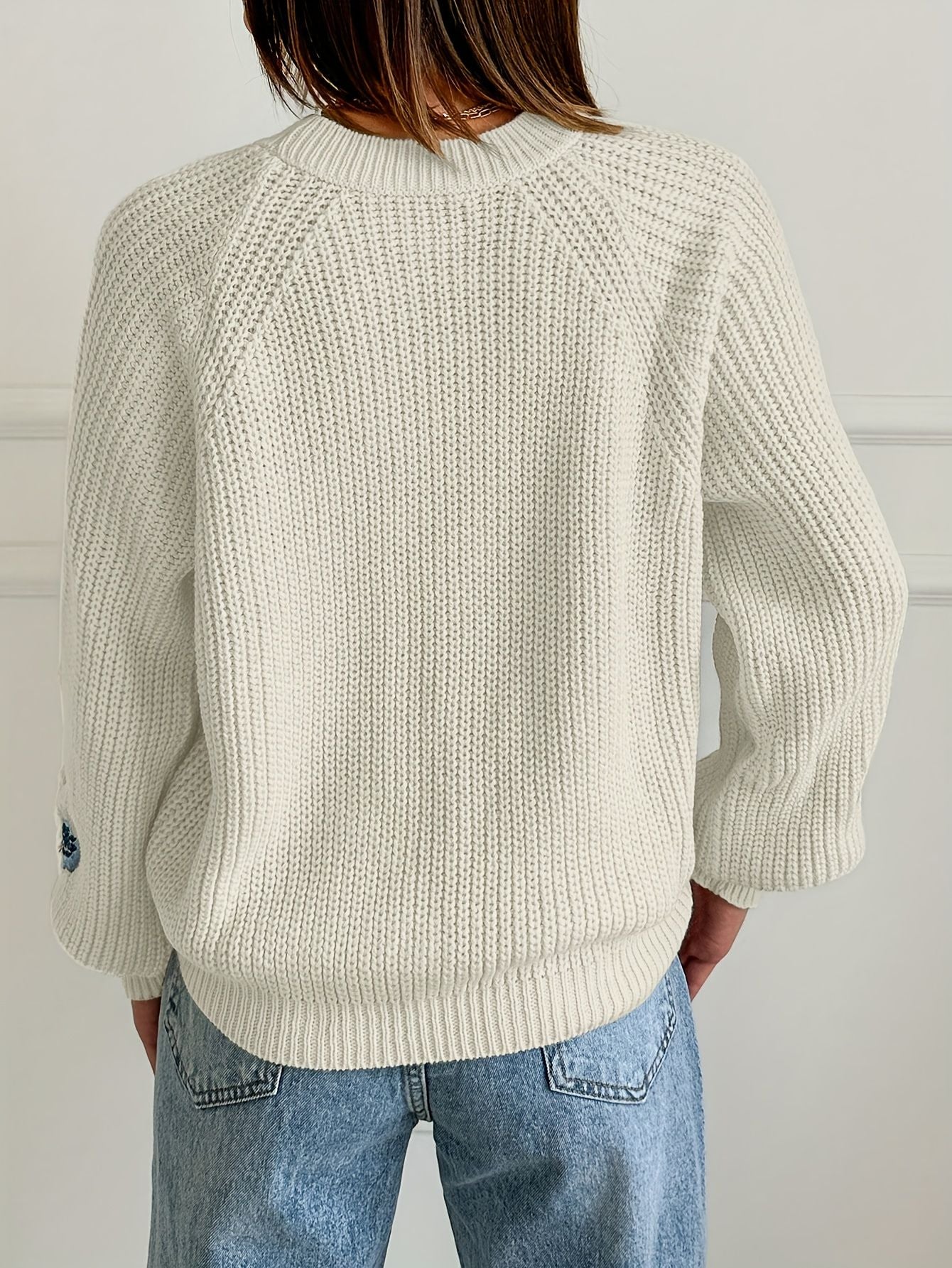 Floral Casual Embroidery Pullover Sweater