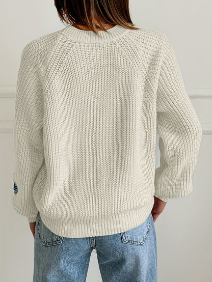 Floral Casual Embroidery Pullover Sweater