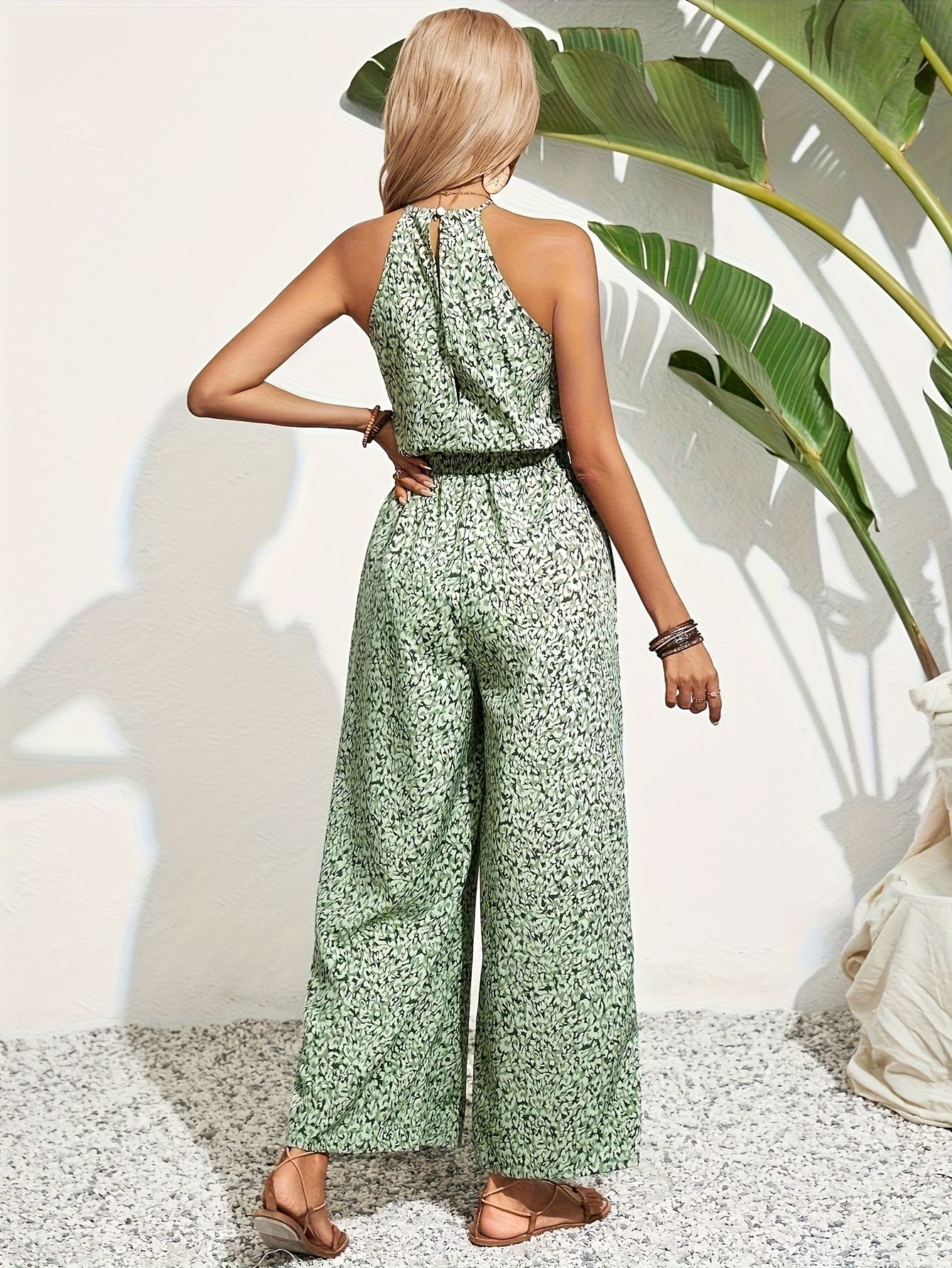 Floral Halter Baggy Jumpsuit