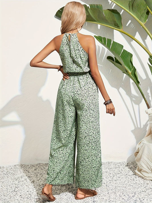 Floral Halter Baggy Jumpsuit