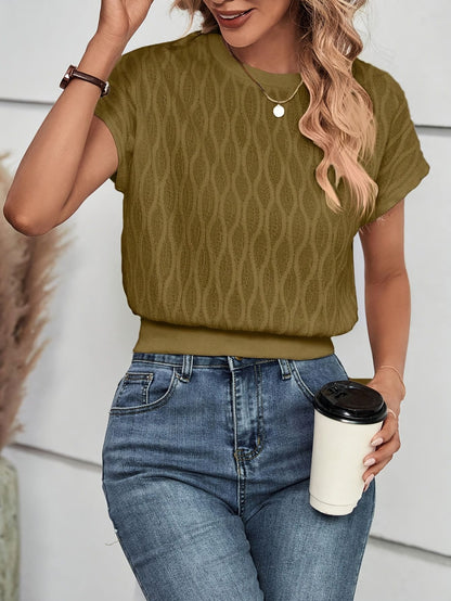 Solid Color Sleeve T-Shirt