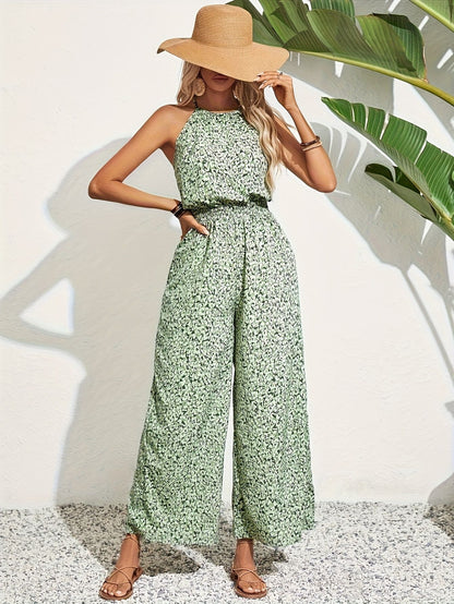 Floral Halter Baggy Jumpsuit