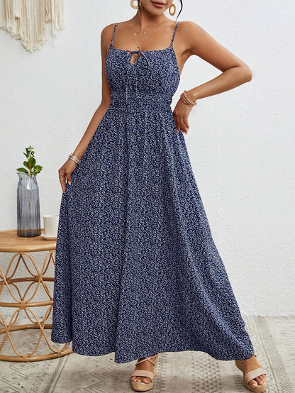 Flower Print Sleeveless Maxi Dress